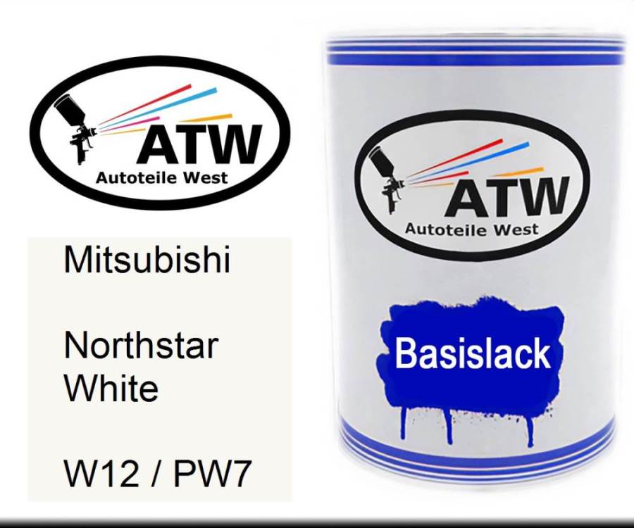 Mitsubishi, Northstar White, W12 / PW7: 500ml Lackdose, von ATW Autoteile West.